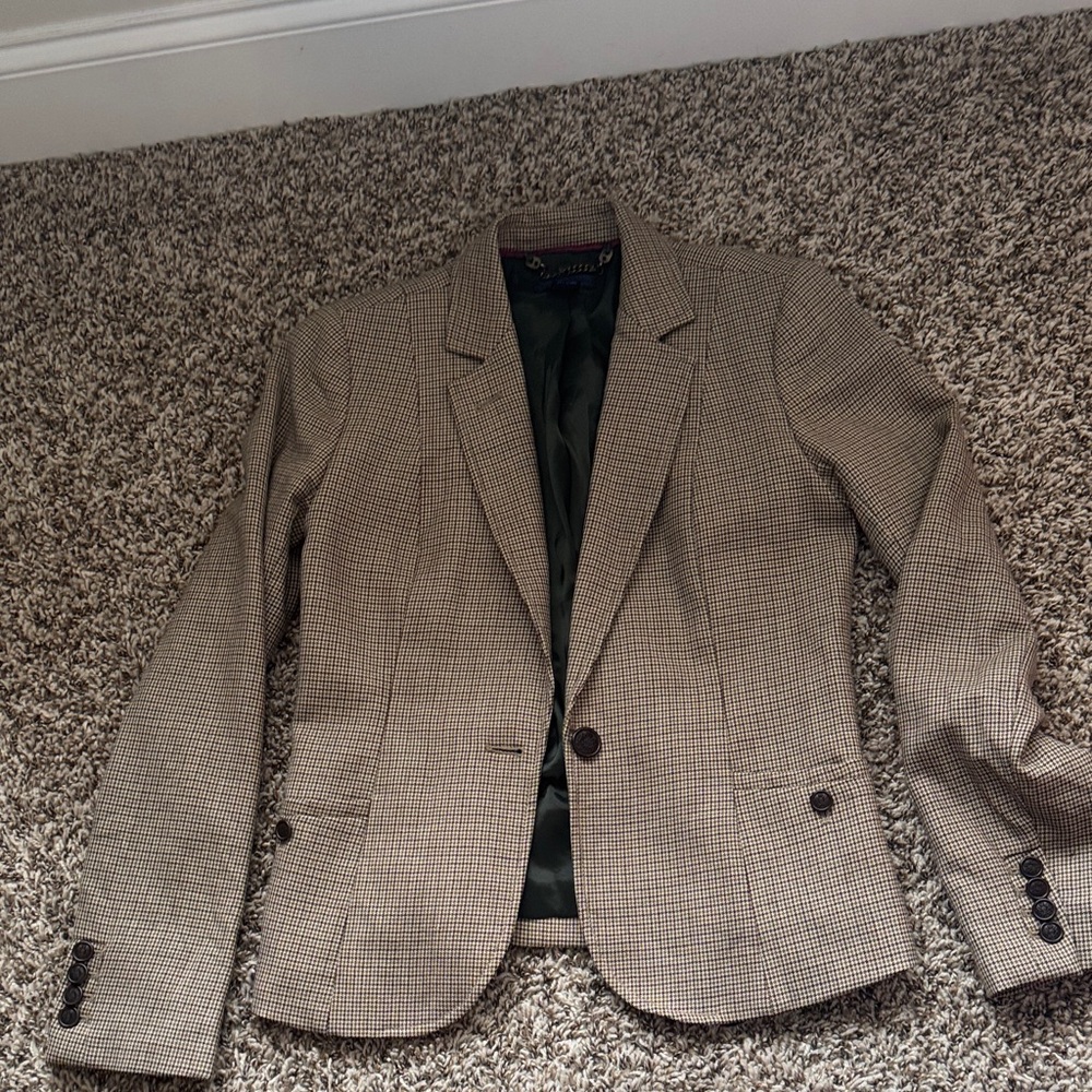 J. Crew Brown Checkered Blazer